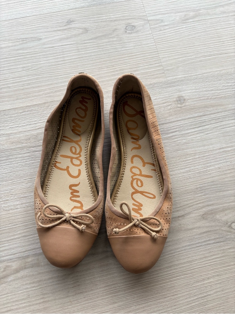 Sam Edelman Blush Tan Ballet Flats with Bow